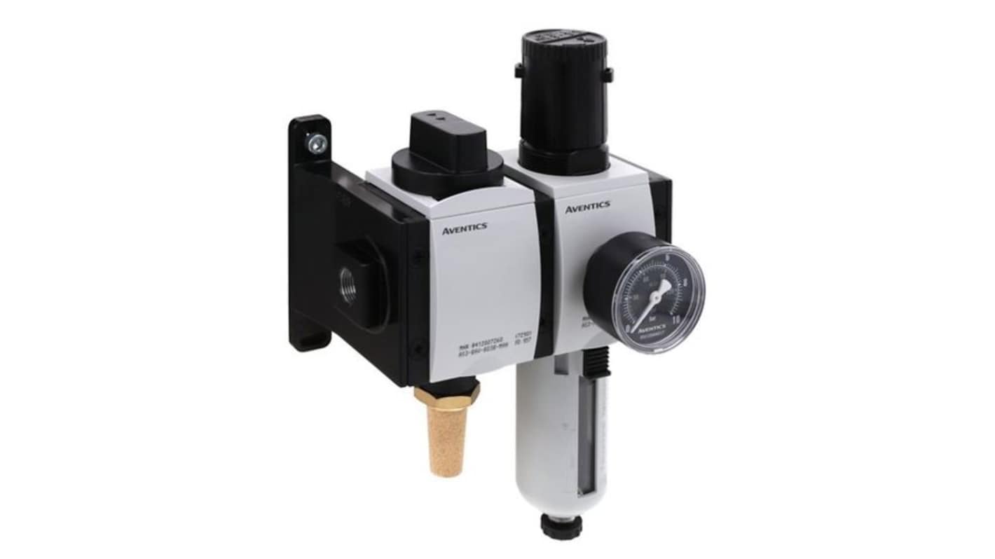 EMERSON ? AVENTICS AS3 Filter Regulator, 5μm, G 3/8, Semi Automatic, 16 bar, R412027671
