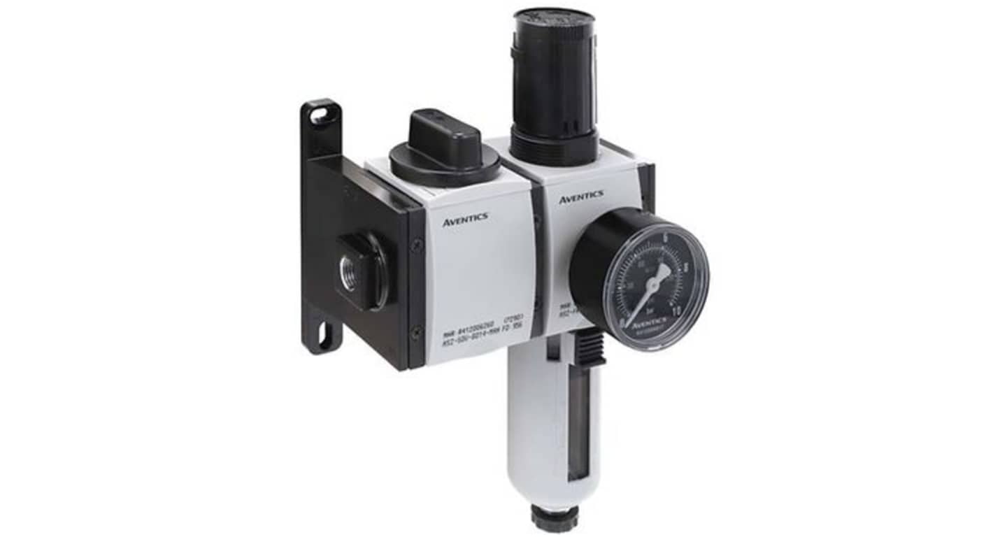 EMERSON ? AVENTICS AS2 Filter Regulator, 5μm, G 3/8, Semi Automatic, 16 bar, R412027670