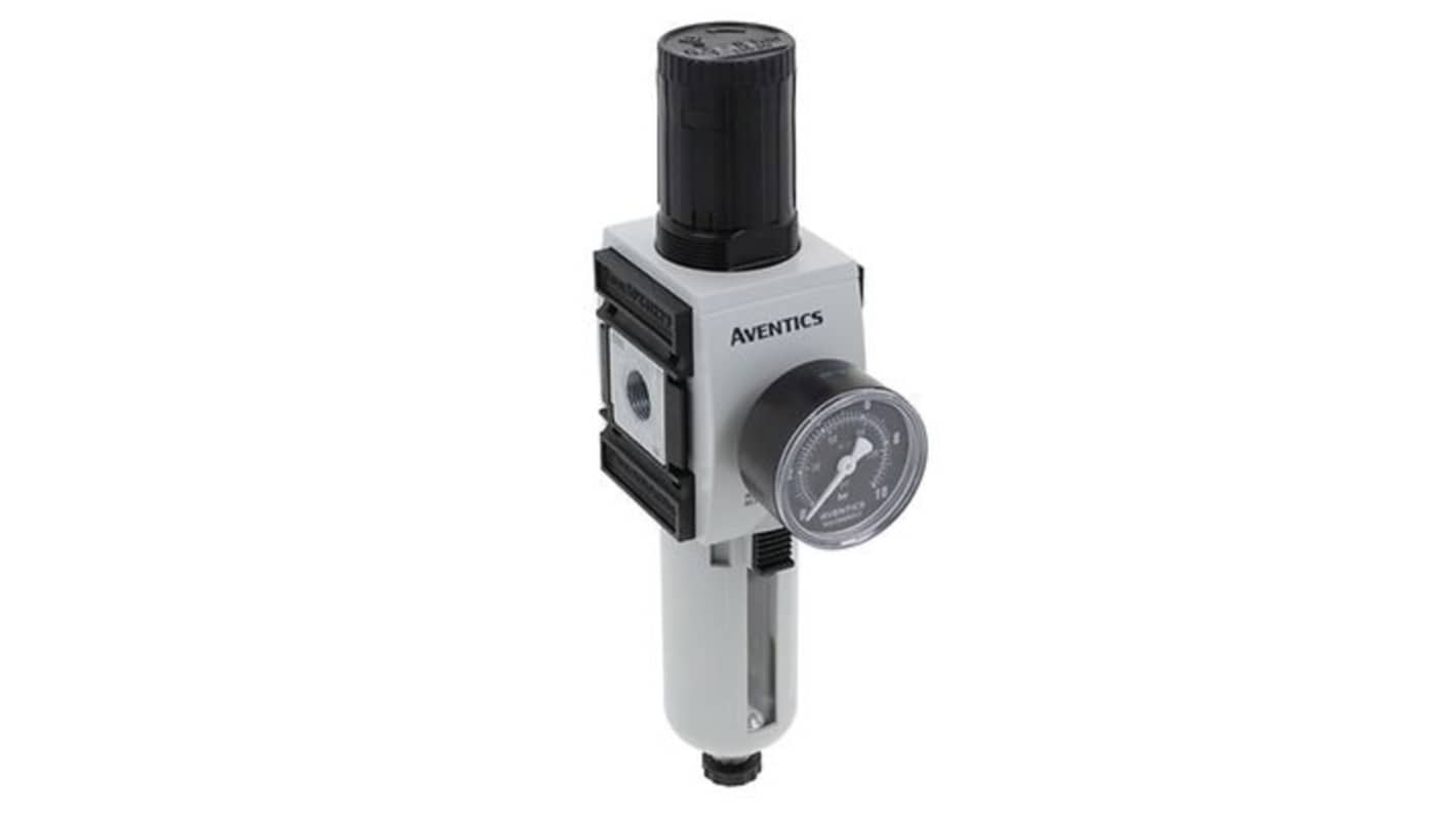 EMERSON ? AVENTICS AS3 Filter Regulator, 5μm, G 3/8, Semi Automatic, 16 bar, R412007200