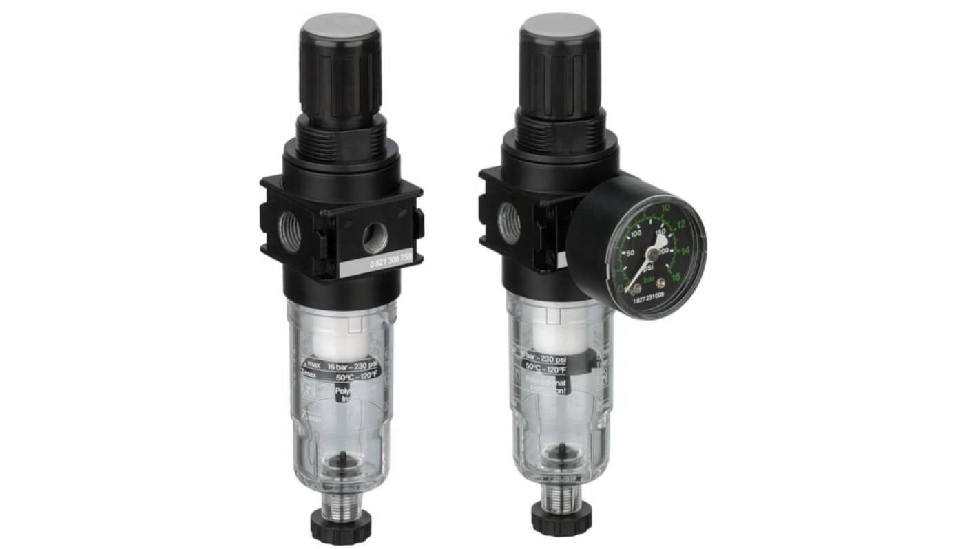 EMERSON ? AVENTICS PR1 Filter Regulator, 5μm, G 1/4, Semi Automatic, 16 bar, 0821300759