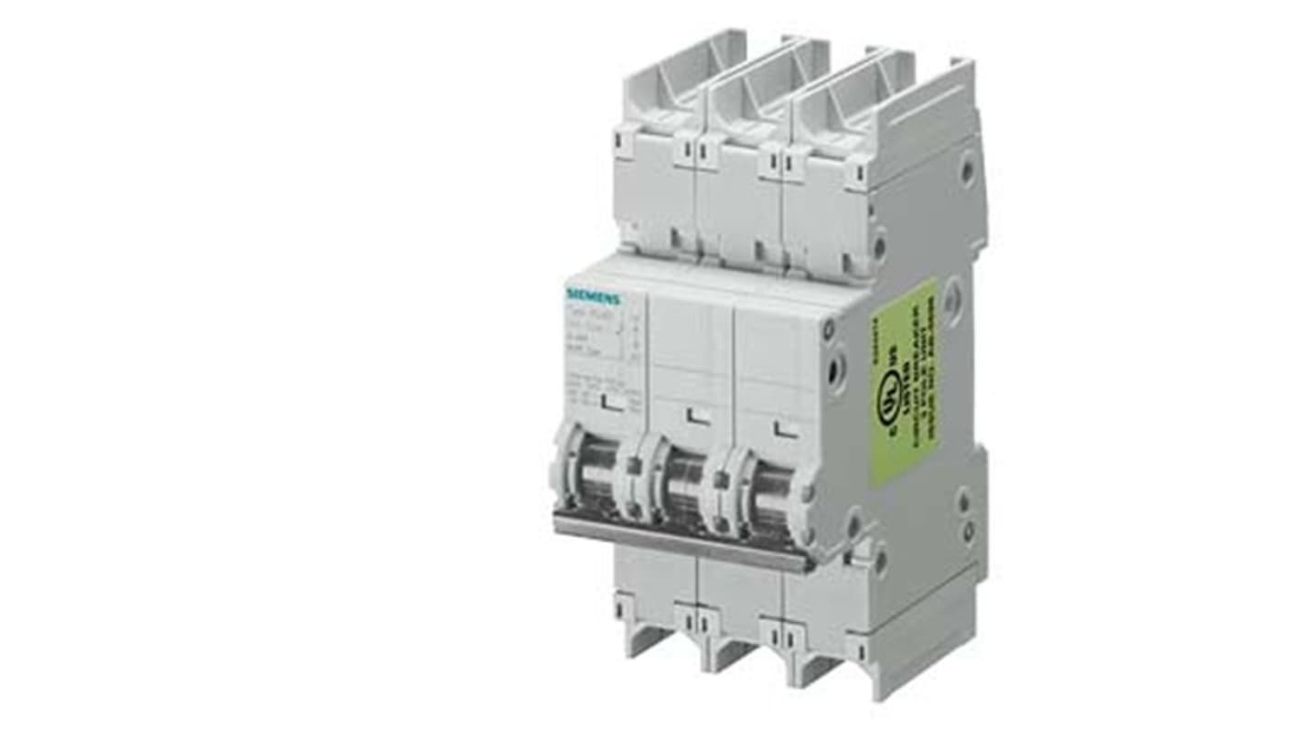 Siemens SENTRON 5SJ4313 MCB, 3P, 13A Curve C, 400V AC, 60V DC, 14 kA Breaking Capacity