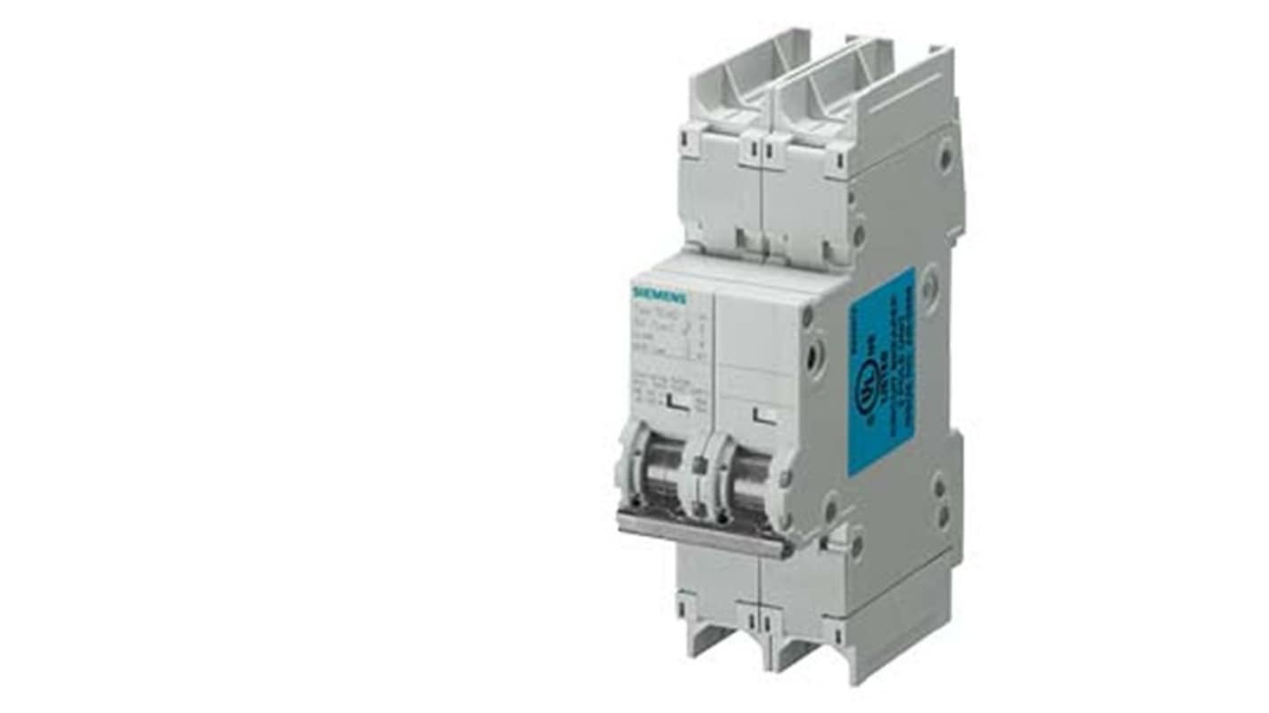 Siemens SENTRON 5SJ4205 MCB, 2P, 500mA Curve C, 400V AC, 60V DC, 14 kA Breaking Capacity