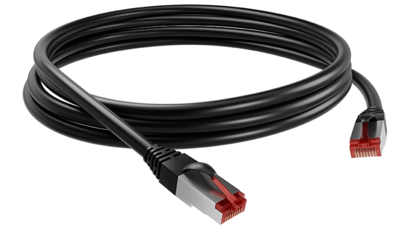 CAE GroupeCORD6ASF05, 5m Cat6a, Black RJ45 to Male RJ45 Male, S/FTP Shielded, Terminated LSZH Sheath