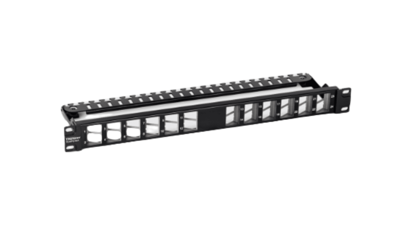 Trendnet Patchpanel, Cat6a, 24 Porte, RJ45, Skærmet, 1U, Sort, TC Serien