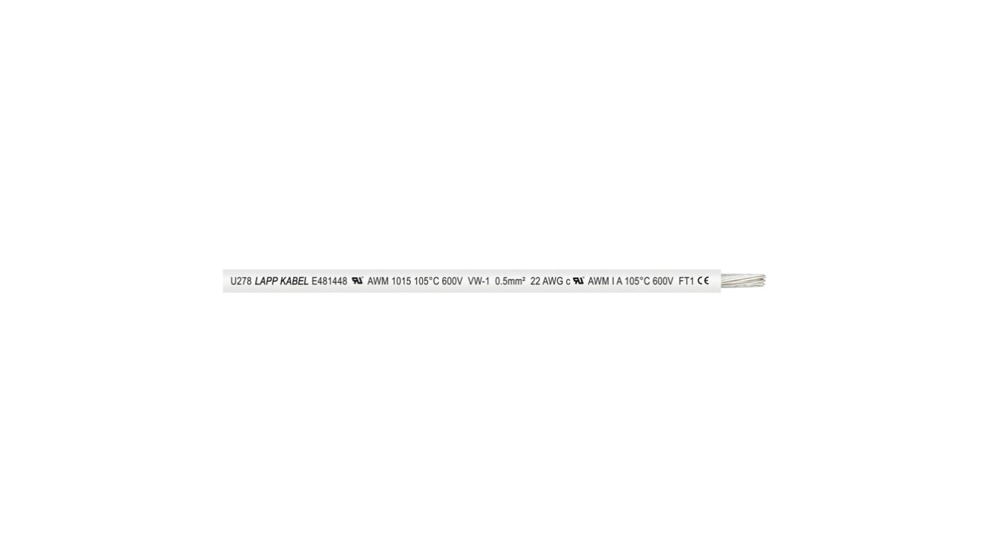 Lapp 白色电线, 4mm², 12AWG, PVC绝缘, FLEXI系列