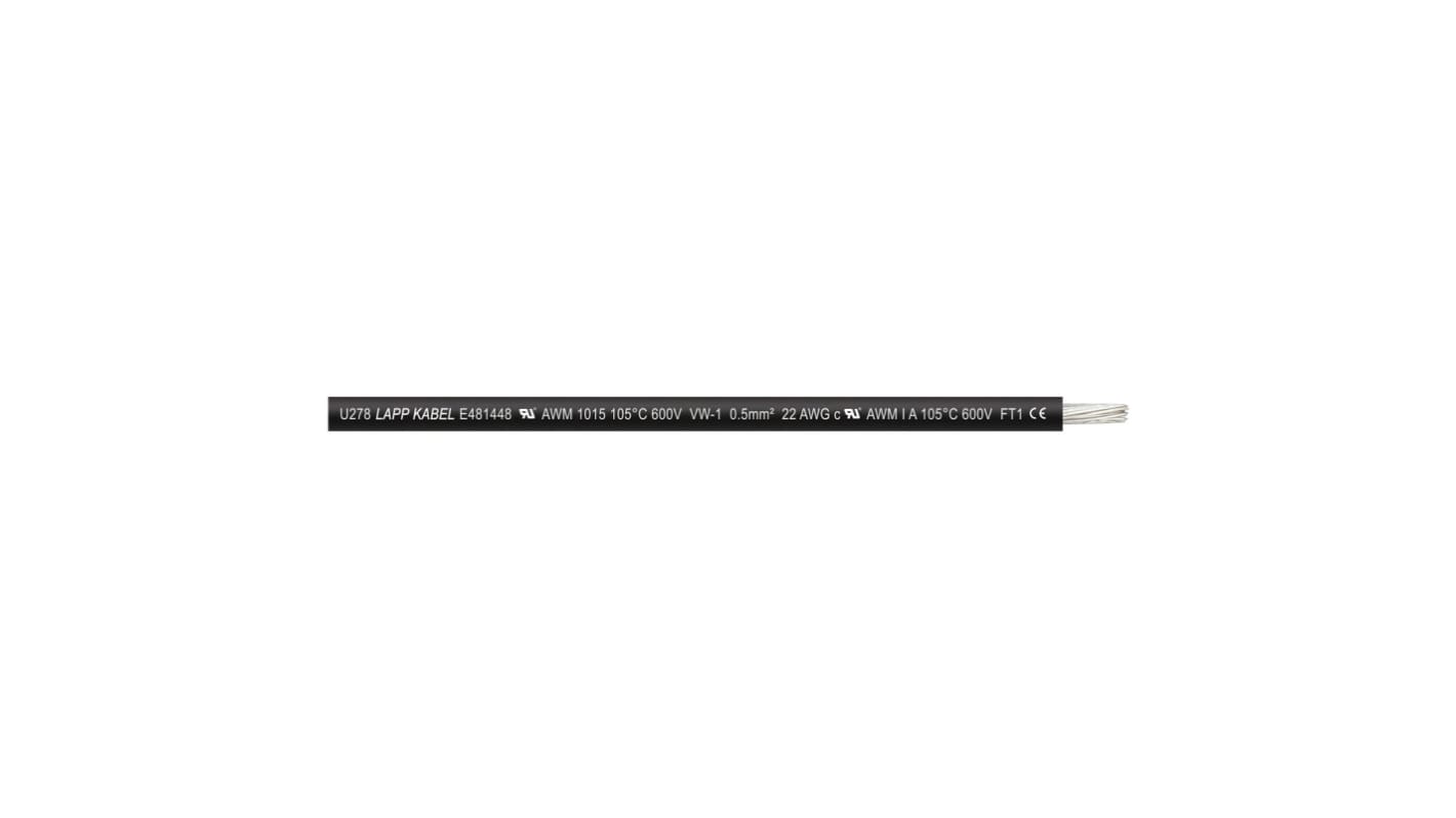 Lapp 黑色电线, 10 mm², 8 AWG, PVC绝缘, FLEXI系列