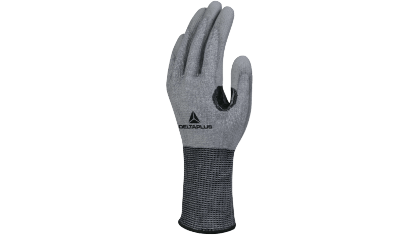 Delta Plus VENICUTF03 Grey Cut Resistant Work Gloves, Size 10, Polyurethane Coating