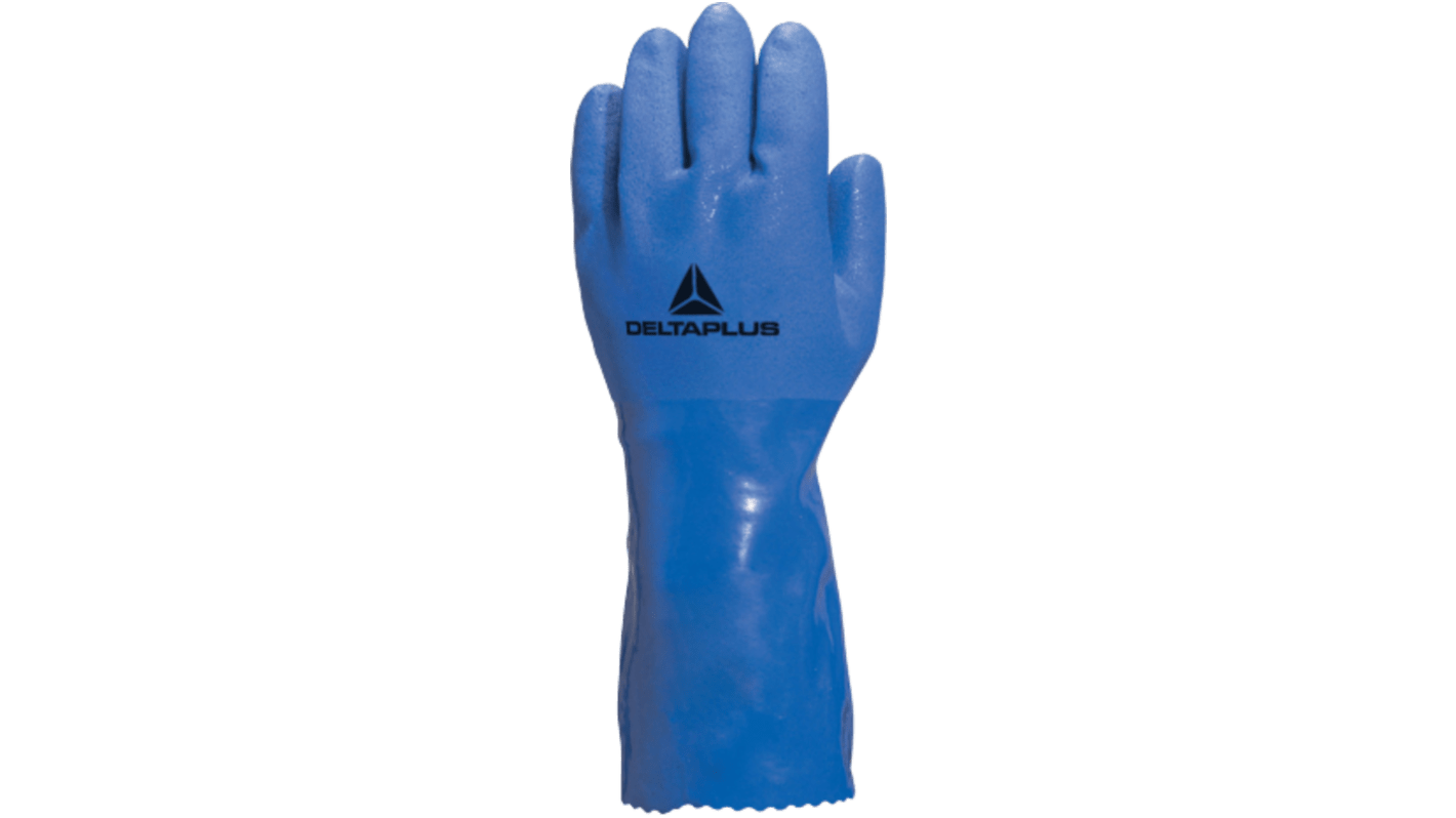 Delta Plus PETRO VE780 Blue Oil Resistant Work Gloves, Size 10, PVC Coating