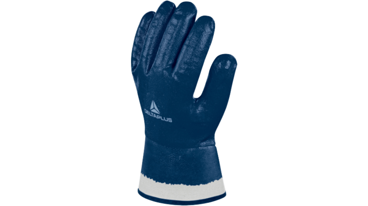 Delta Plus NI175 Blue Waterproof Work Gloves, Size 10, Nitrile Coating