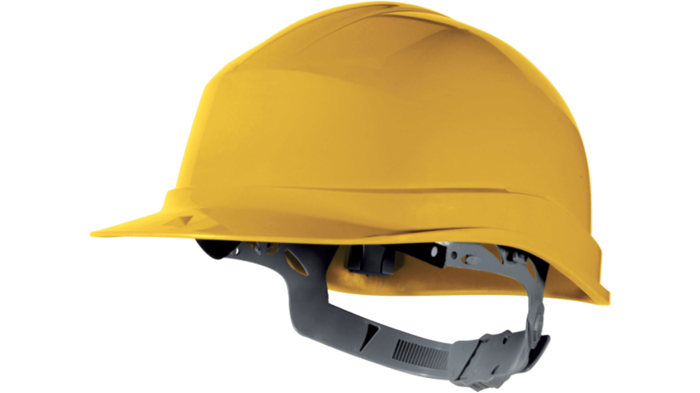 Delta Plus ZIRCON 1 Yellow Safety Helmet with Chin Strap, Adjustable, Ventilated