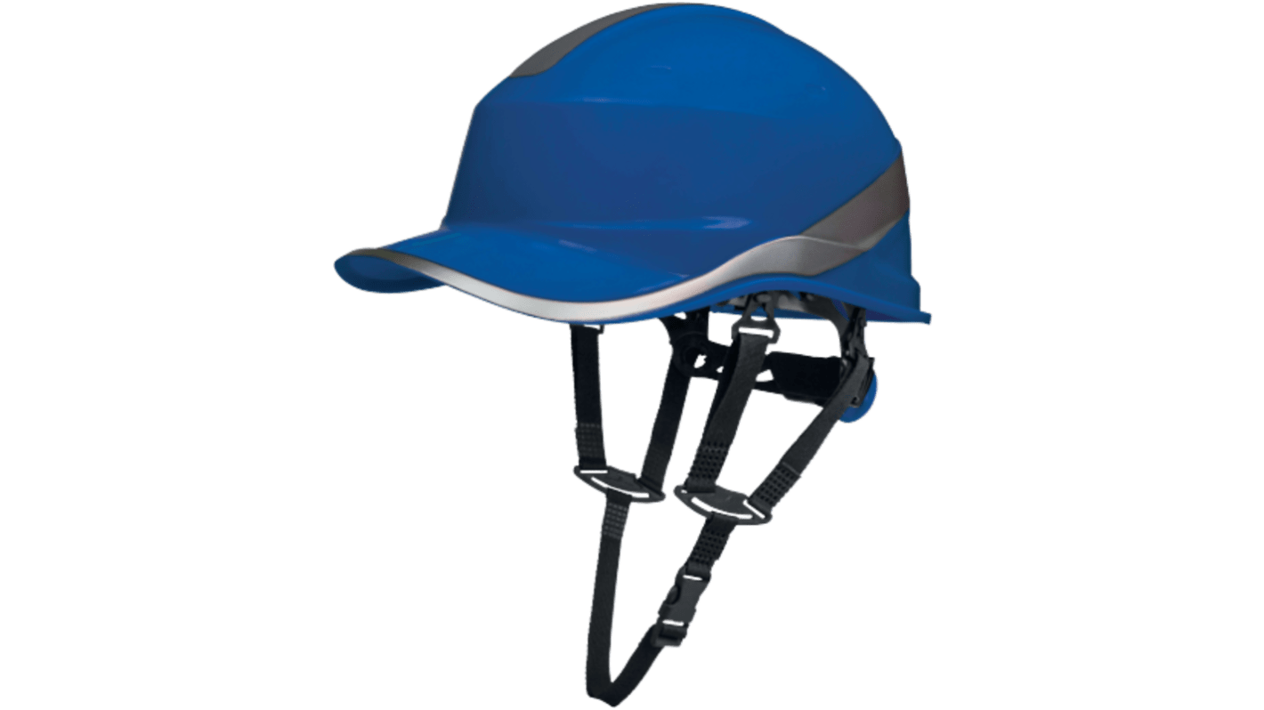 Delta Plus DIAMOND V UP Blue Safety Helmet with Chin Strap, Adjustable, Ventilated