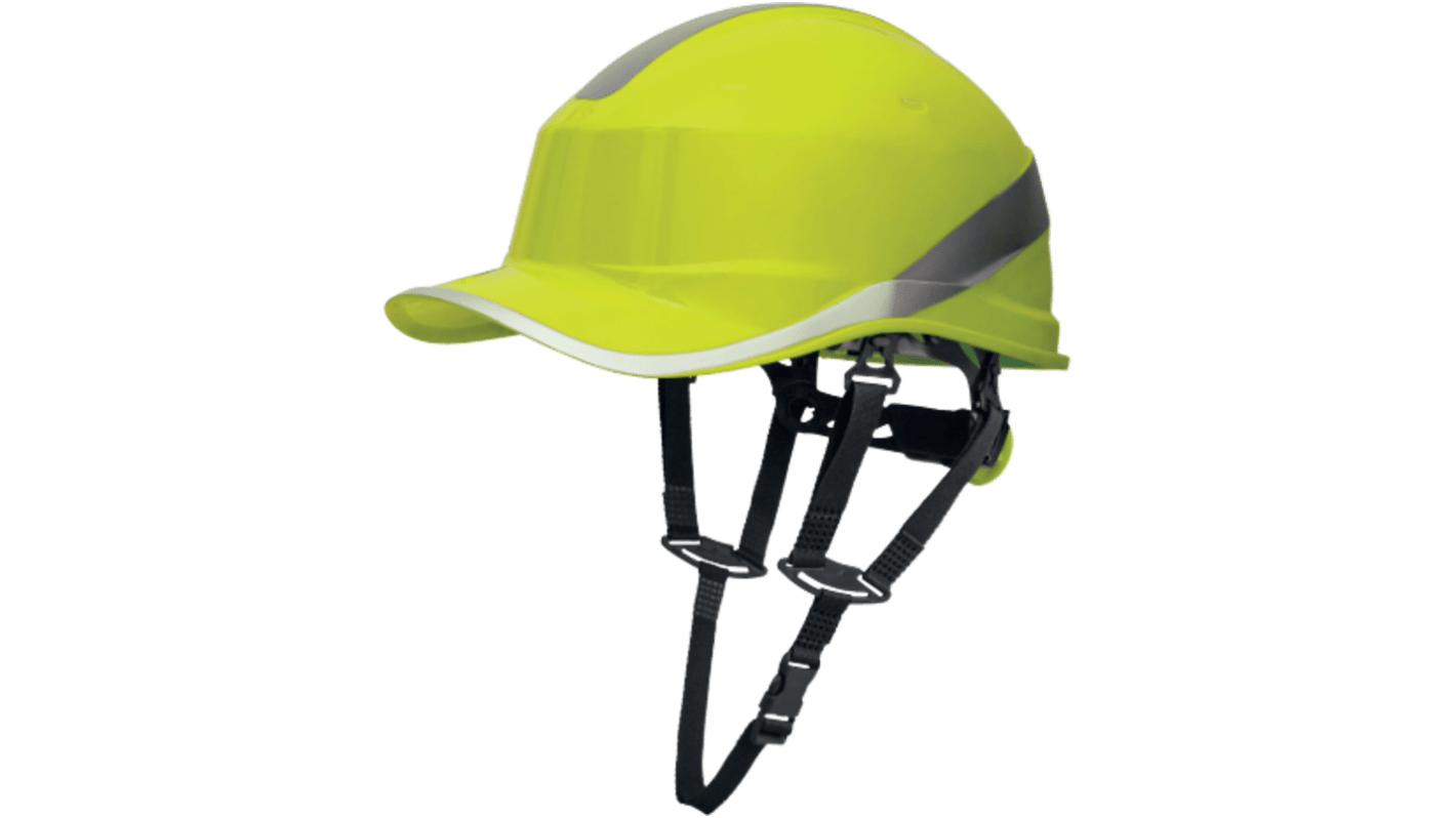Delta Plus DIAMOND V UP Yellow Safety Helmet with Chin Strap, Adjustable, Ventilated
