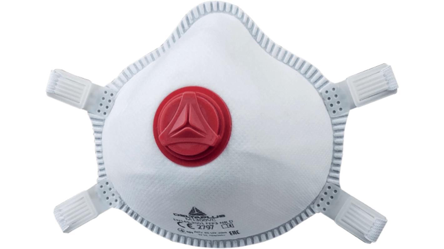 M1300VC_ Delta Plus White Synthetic Fibre Disposable Face Mask 4 Ply, for General Purpose, Adjustable
