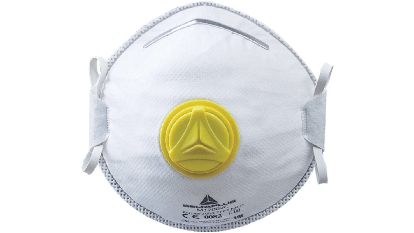 M1200VC_ Delta Plus White Synthetic Fibre Disposable Face Mask 4 Ply, for General Purpose, Adjustable