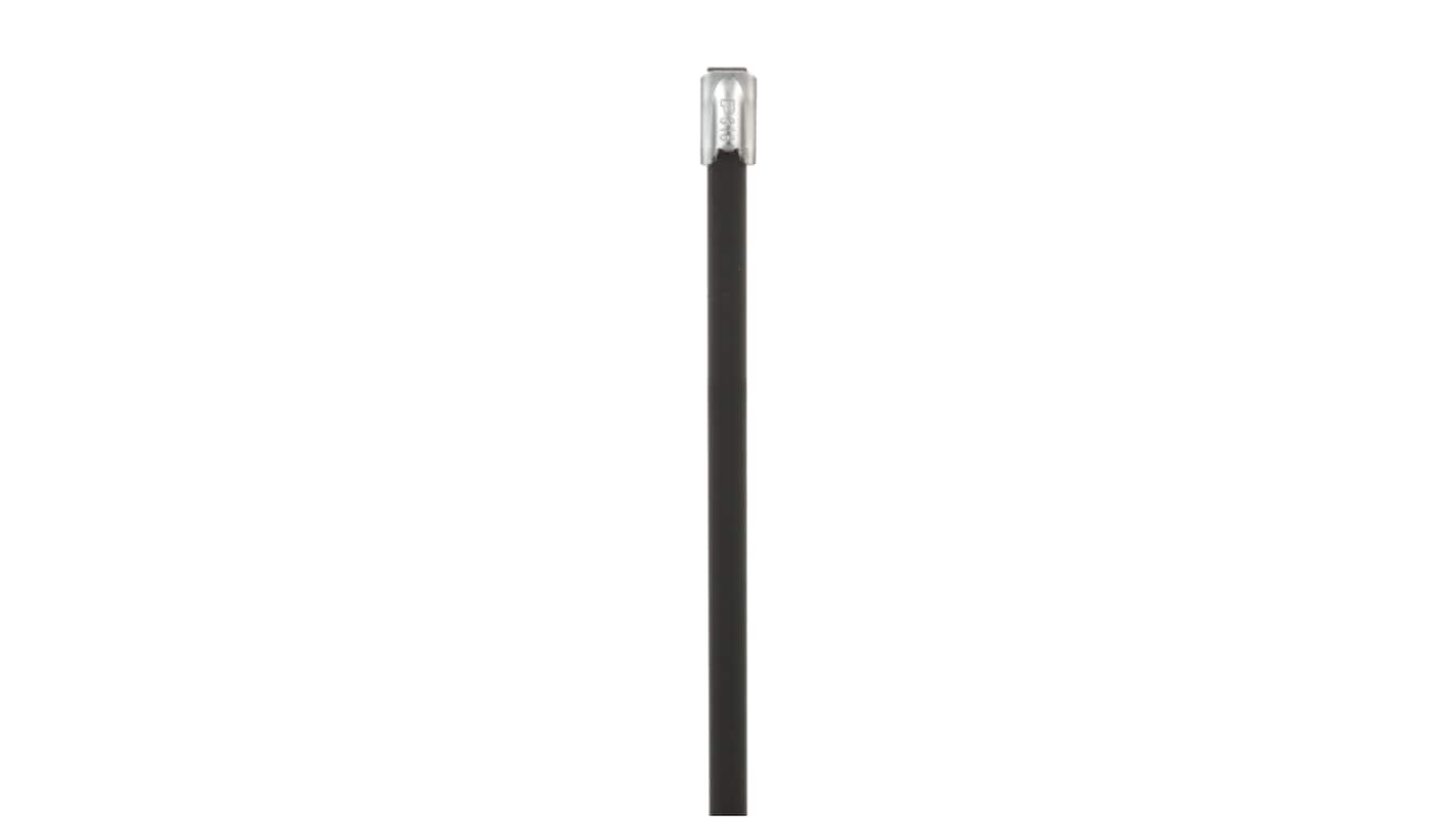 Panduit Cable Tie Assemblies, 201mm x 4.6 mm, Black 316 Stainless Steel, Pk-100units