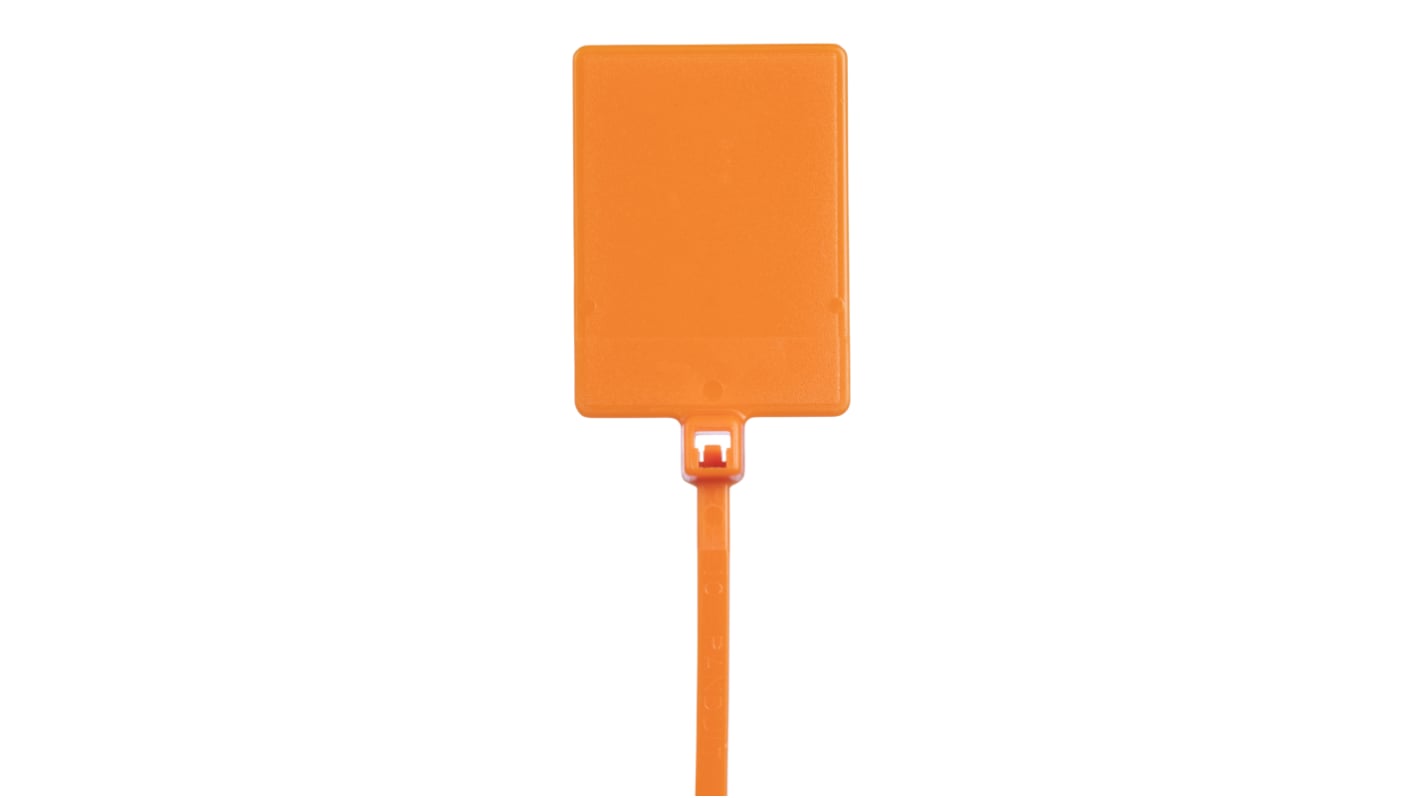 Panduit Cable Tie Assemblies, Premium Cable Tie, 130mm x 2.5 mm, Orange Nylon, Pk-100units