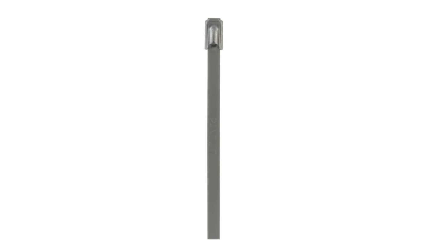 Panduit Cable Tie Assemblies, 201mm x 4.6 mm, Metallic 304 Stainless Steel, Pk-100units