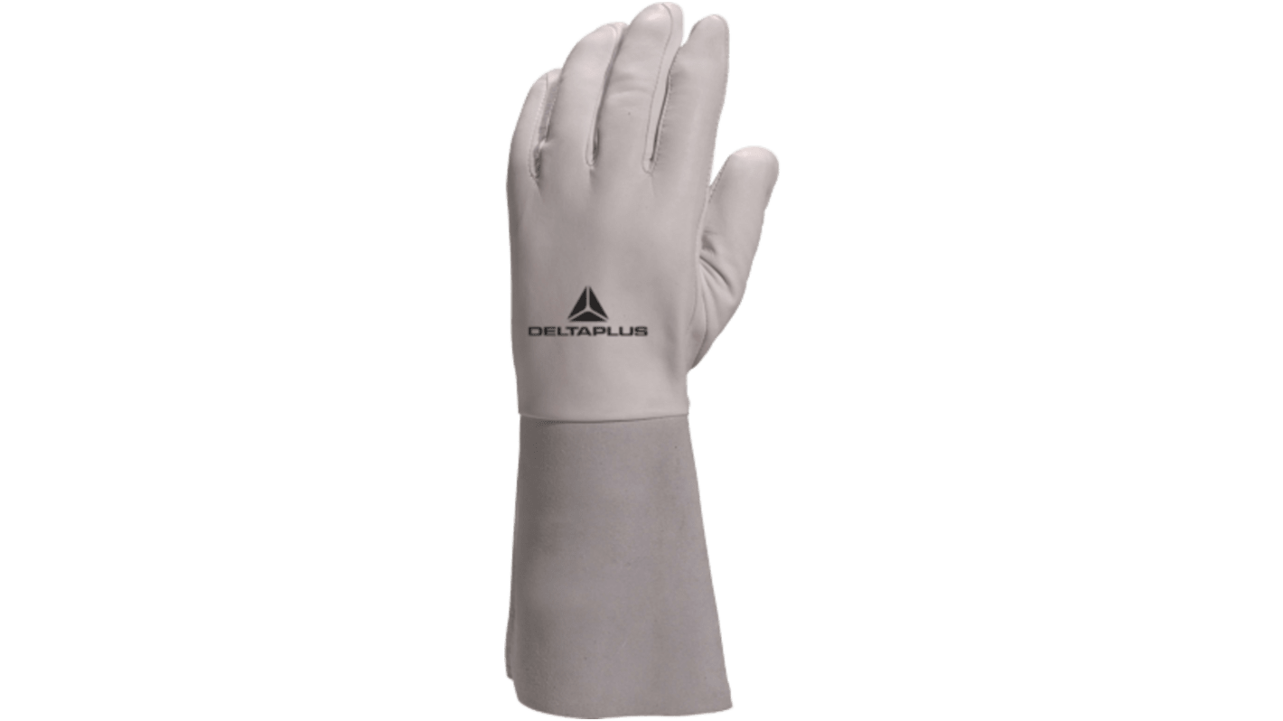 Delta Plus GFA115K Grey Leather Welding Work Gloves, Size 10