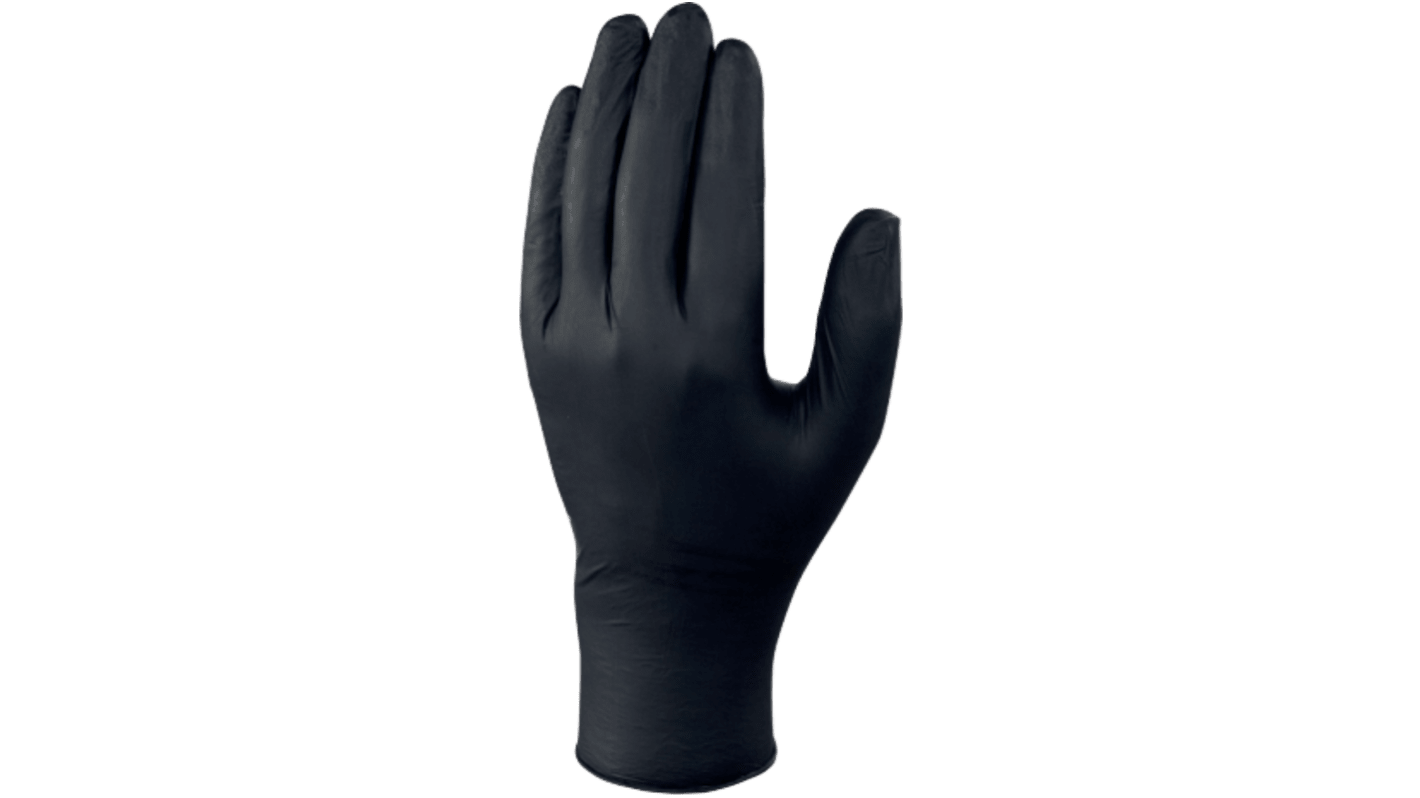 Delta Plus V1450B Black No Nitrile Disposable Gloves, Size 6/7, 100Gloves per Pack