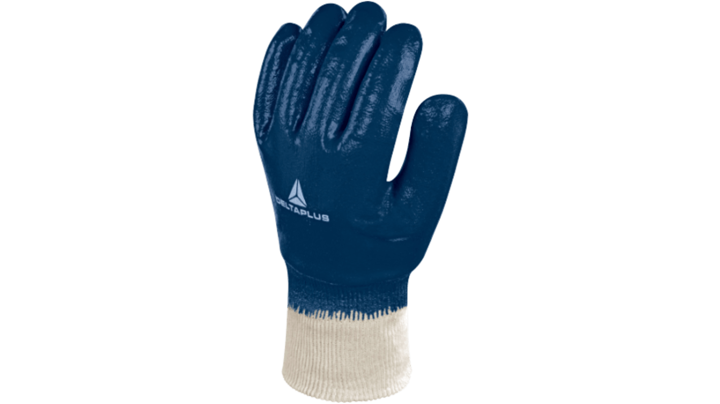 Delta Plus NI155 Blue Waterproof Work Gloves, Size 10, Nitrile Coating