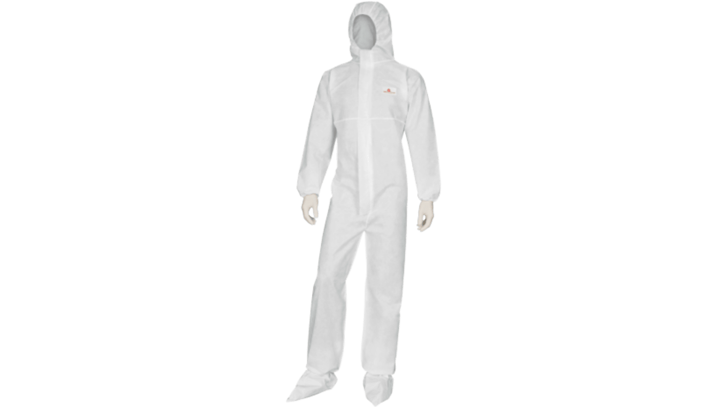 Delta Plus 阻燃防护服, 白色, L码