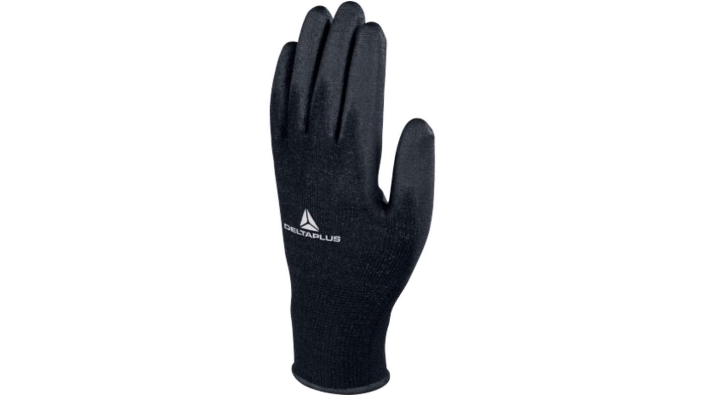 Delta Plus VE702PN Black Assembly, Automotive Industry, Construction, Emergency Services Work Gloves, Size 7,