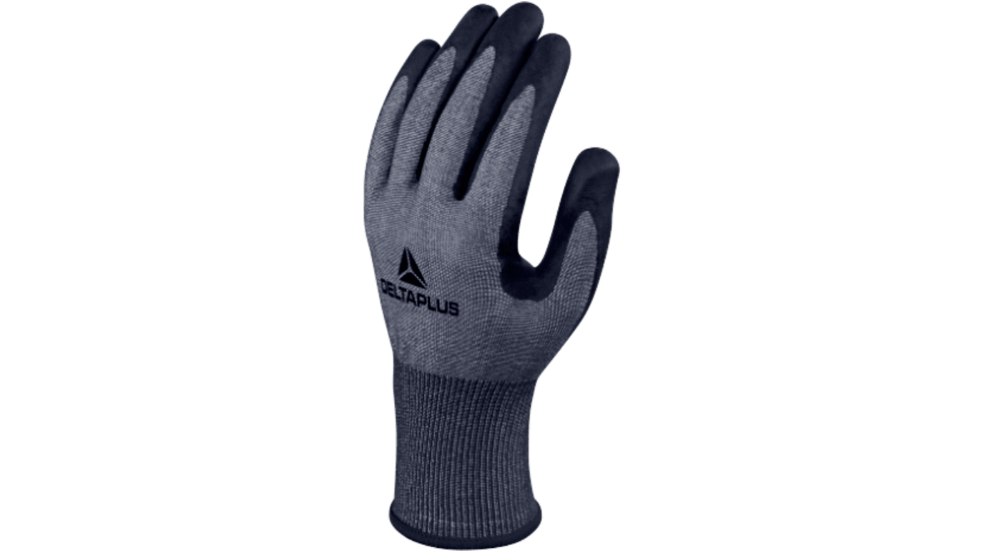 Delta Plus VENICUTD08 Navy Cut Resistant Work Gloves, Size 9, Polyurethane Coating
