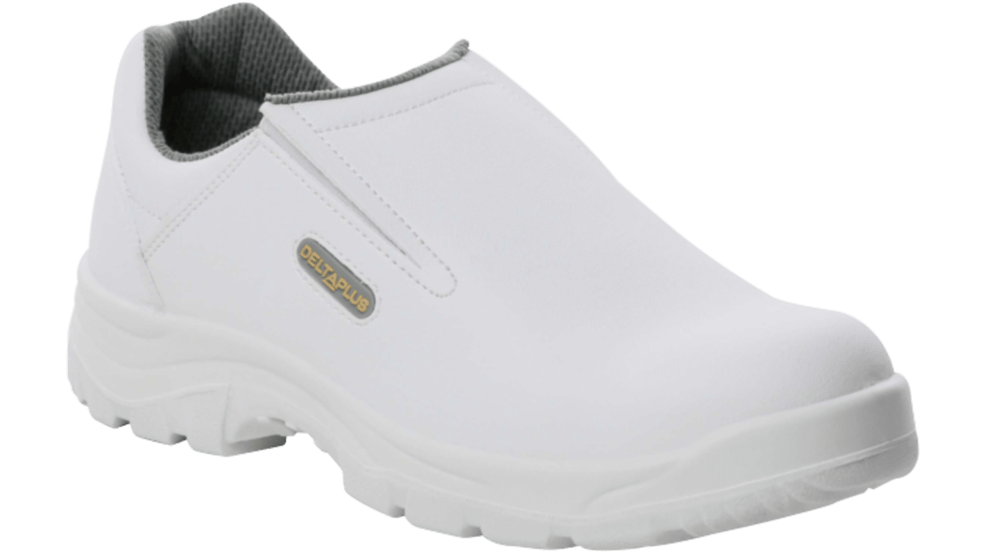 Delta Plus ROBION3 S2 SRC Unisex White Stainless Steel Toe Capped Work Shoes, UK 2, EU 35