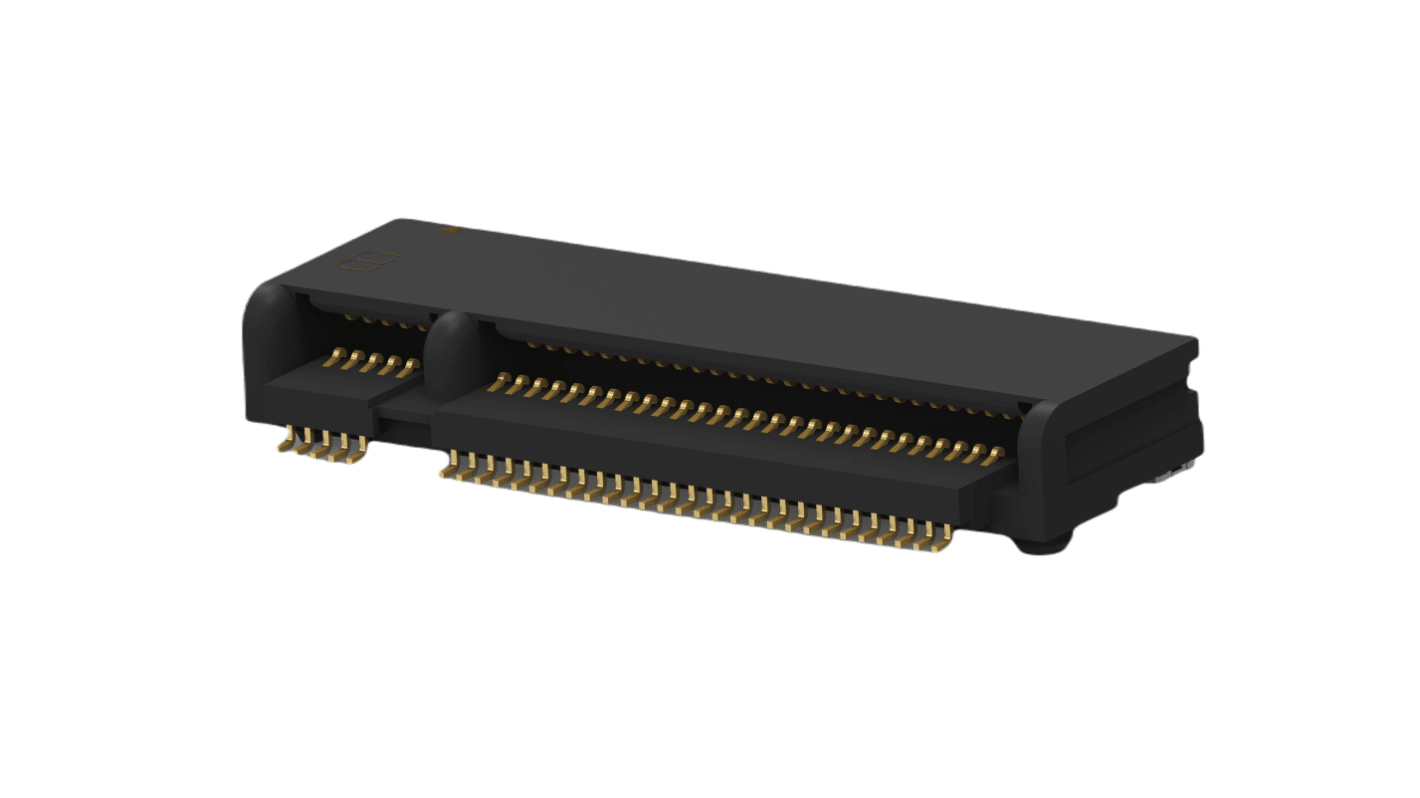 TE Connectivity M.2 NGFF Series Right Angle Female Edge Connector, Surface Mount, 67-Contacts, 0.5mm Pitch, 2-Row, Push