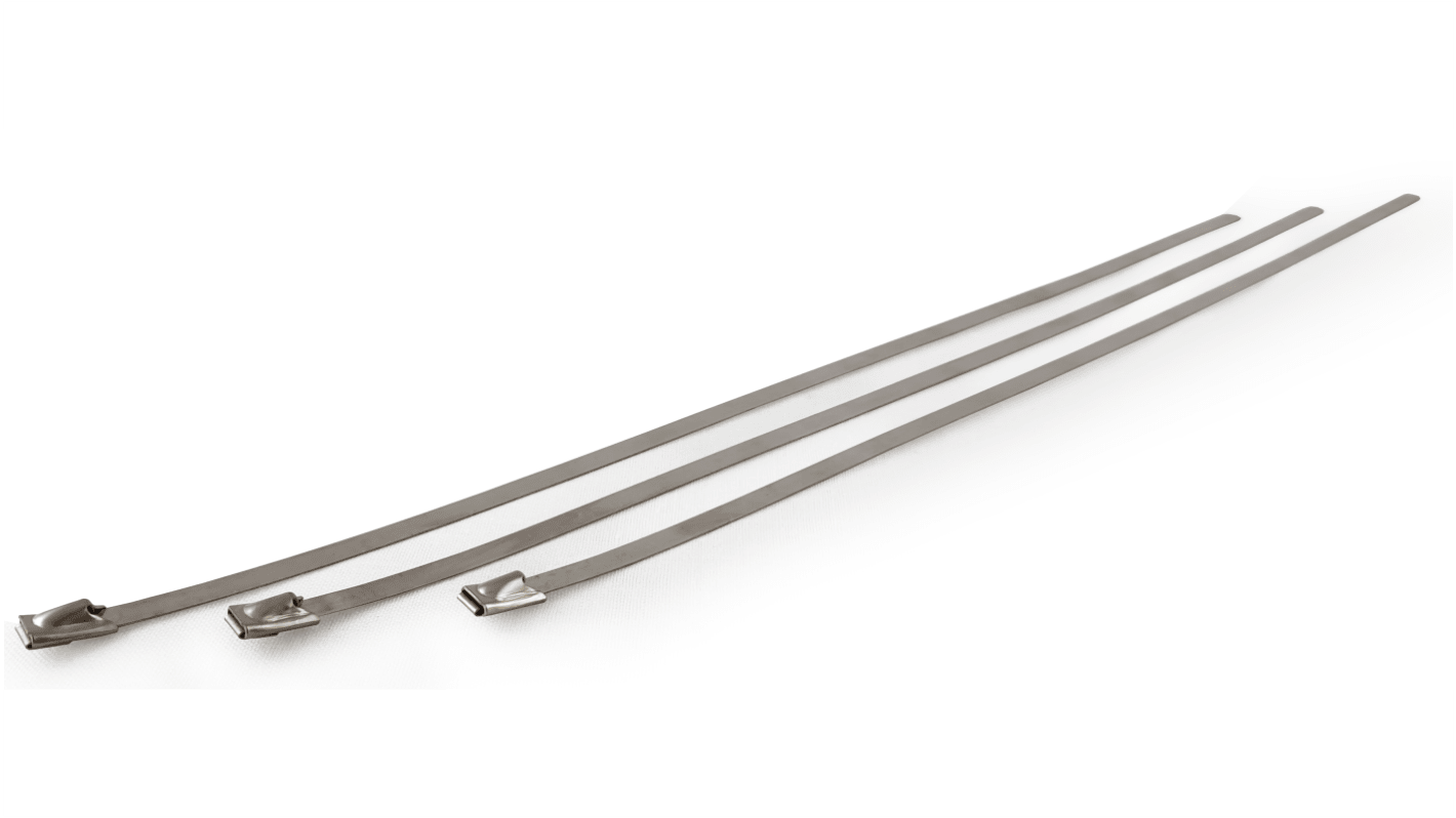 RS PRO Cable Ties, 260mm x 4.6 mm, Metal Stainless Steel