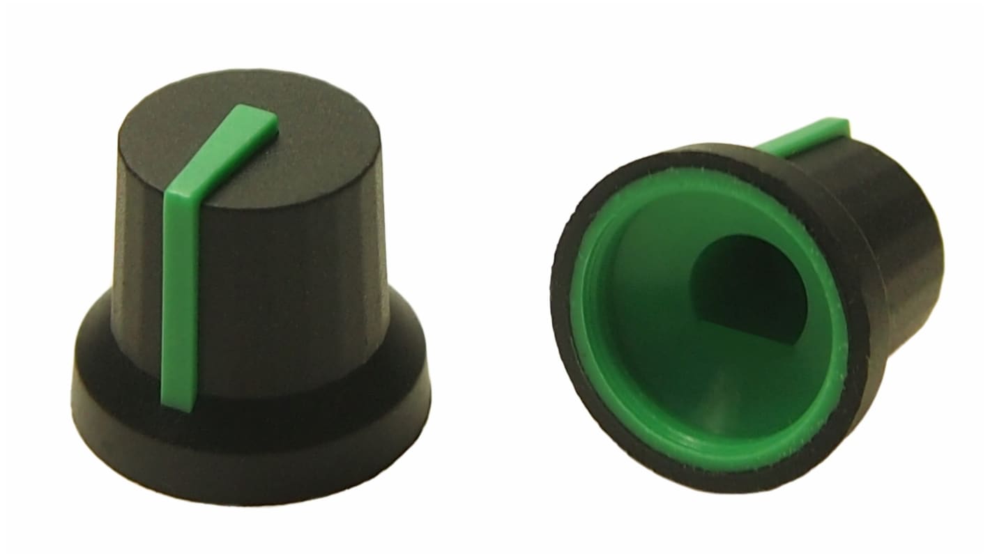 RS PRO ノブ, 6mm, D字型軸 直径:16.2mm