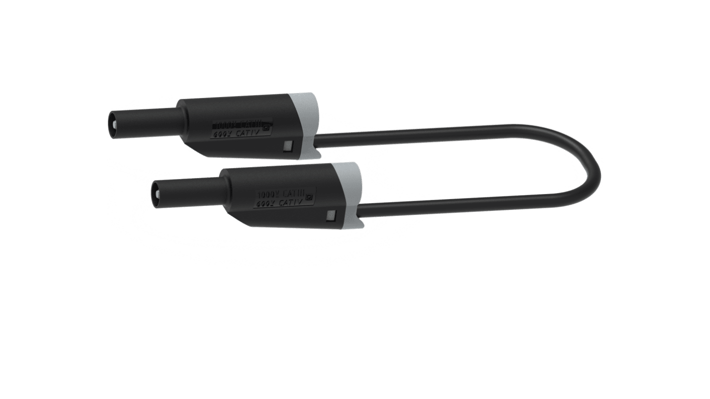 Electro PJP Banana Plug, Black, 25cm Lead Length