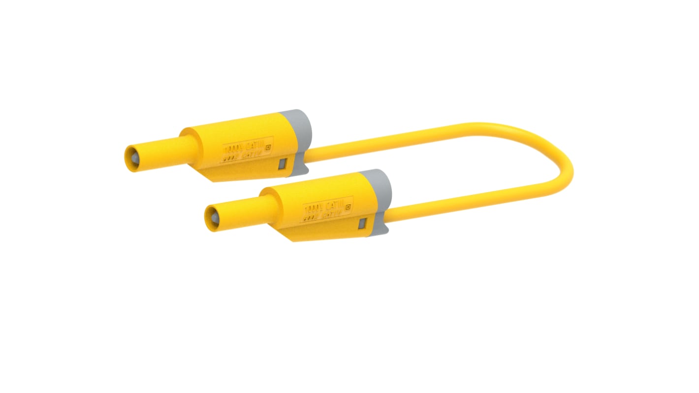 Electro PJP Banana Plug, Yellow, 25cm Lead Length