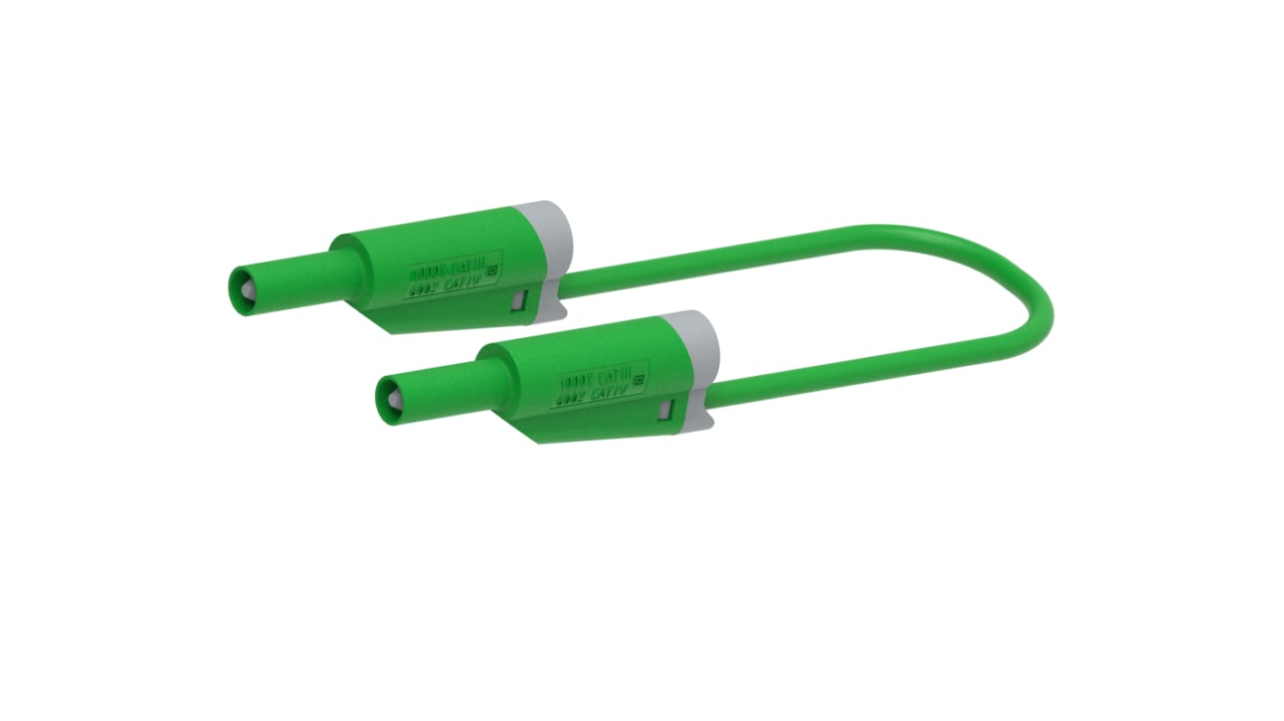 Electro PJP Banana Plug, Green, 25cm Lead Length