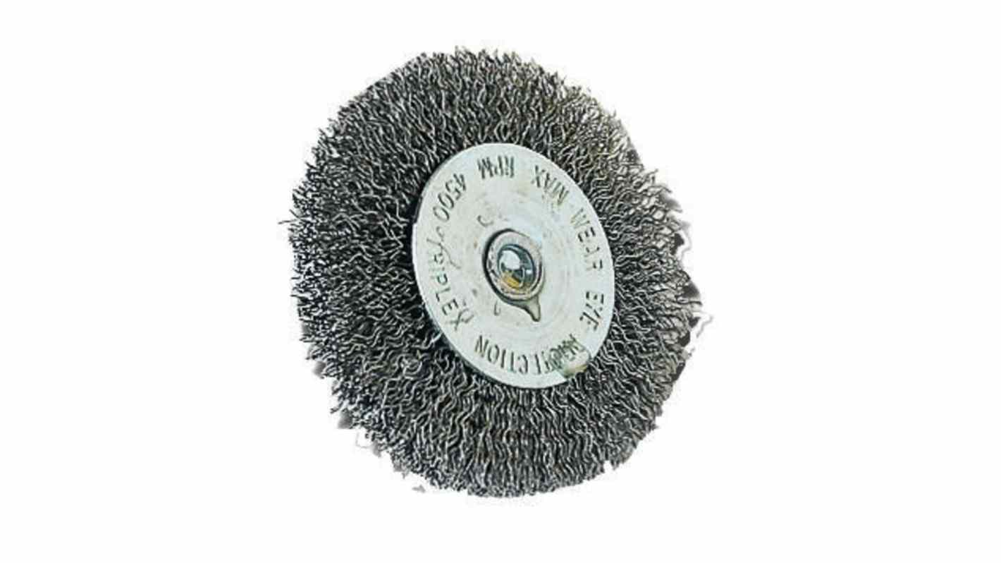Cepillo abrasivo tipo  circular Tivoly, Ø 75mm, con alambres de Acero Inoxidable