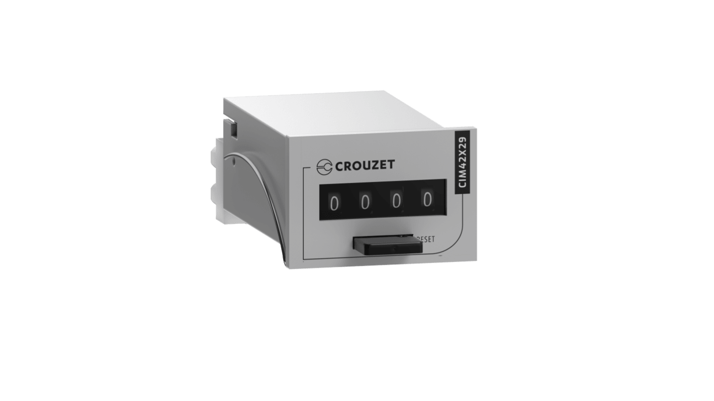 Crouzet CIM Impulse Counter, 4 Digit Mechanical, 24 V dc