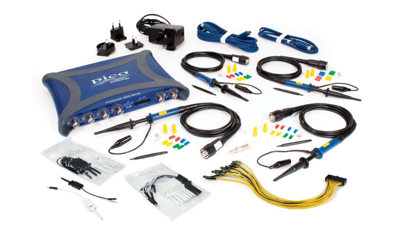 Pico Technology 3000E Series, 500MHz Mixed Signal Oscilloscope, 4 Analogue Channels, 16 Digital Channels - RS Calibrated