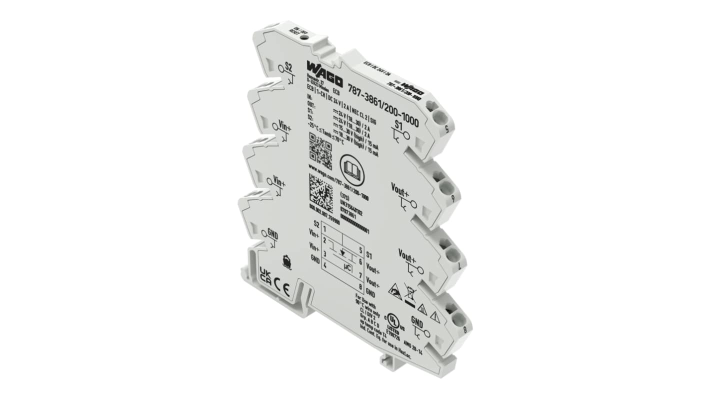 WAGO Electronic Circuit Breaker 2A 24V 787, 1 channels , DIN Rail
