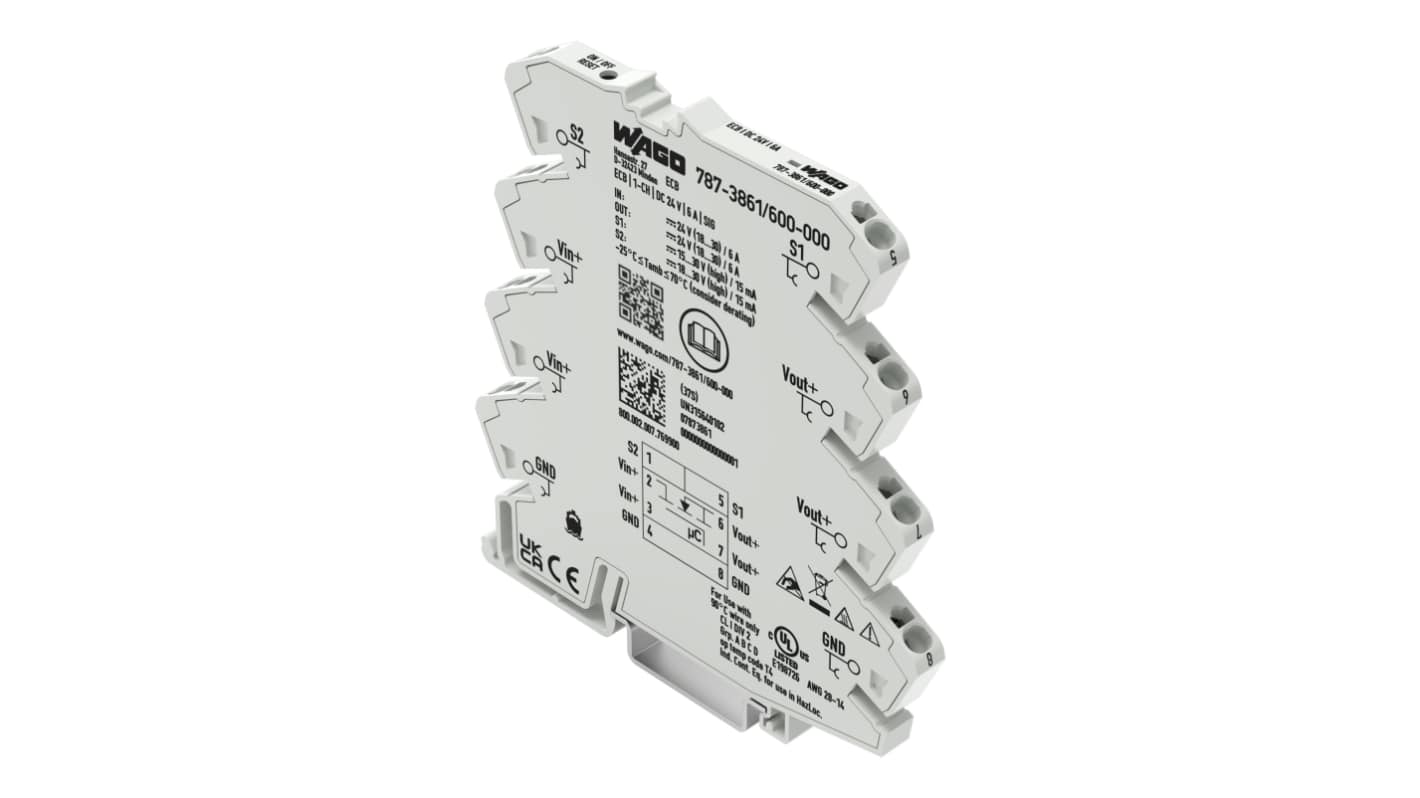 WAGO Electronic Circuit Breaker 6A 24V 787, 1 channels , DIN Rail