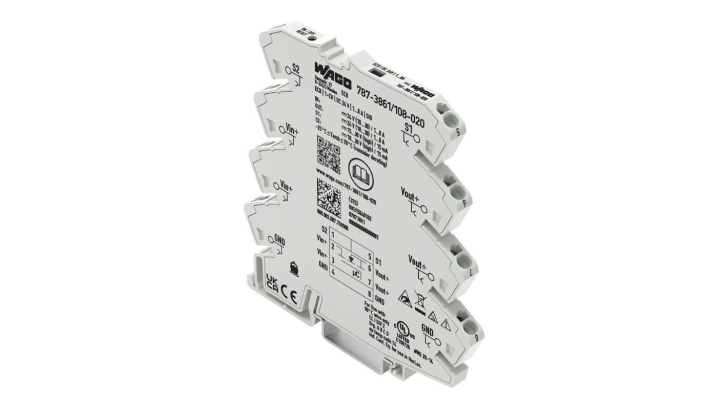WAGO Electronic Circuit Breaker 8A 24V 787, 1 channels , DIN Rail