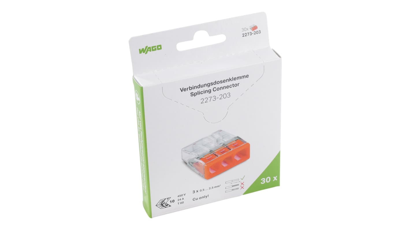 Connettore di giunzione WAGO, Si, 2,5 mm²