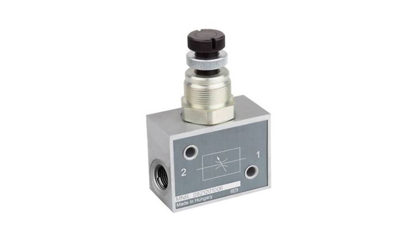 EMERSON – AVENTICS CH01 Series Threaded Flow Valve, G 1/8 Female Inlet Port x G 1/8 Female Outlet Port, 0821201004
