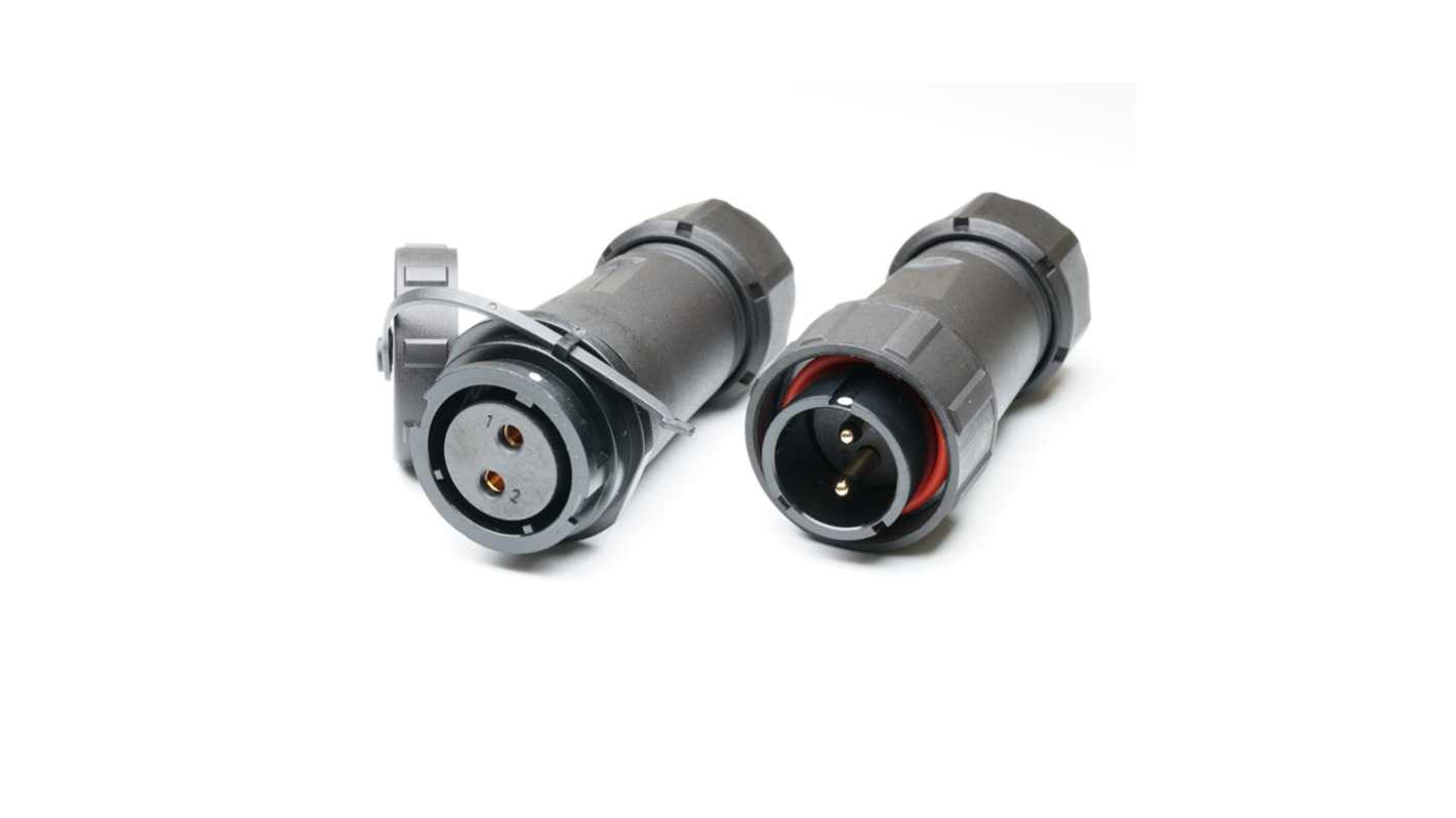 RS PRO Industrial Circular Connectors, 2, 2 Contacts, Cable, In-Line, SY21 Connector, Plug and Socket, Male and Female