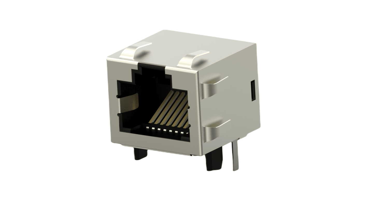 TE Connectivity RJ45五类接口, 面板安装, 单口, 直角