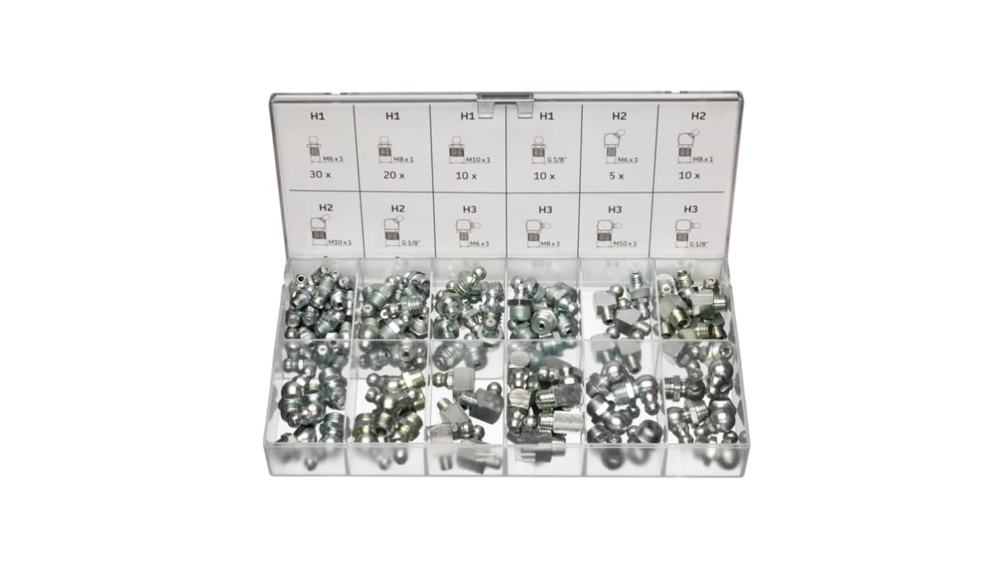 SKF 黄油嘴套件, 套件包含120 黄油嘴