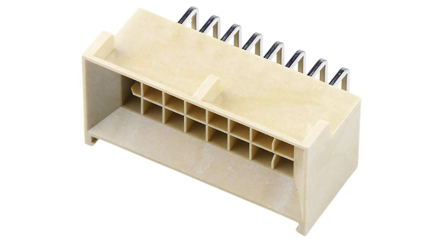 Molex 219637 Series Right Angle Through Hole PCB Header, 10 Contact(s), 2.5mm Pitch, 2 Row(s), Shrouded