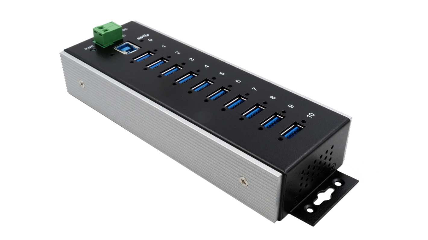 Exsys 10 Port USB 3.2  Hub, USB Bus Powered, 198 x 62 x 39mm