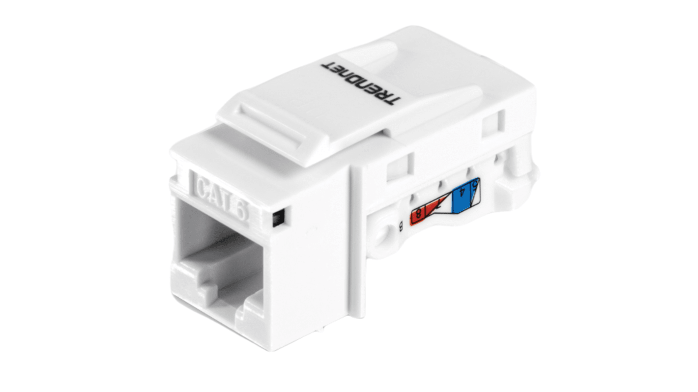 Panel krosowniczy, TC, Cat5, Cat5e, Cat6, 1 portów, RJ45, 22mm, Biały