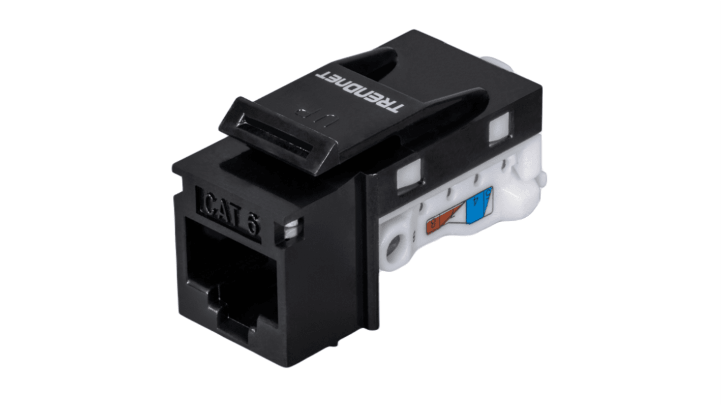 Panel krosowniczy, TC, Cat5, Cat5e, Cat6, 1 portów, RJ45, 22mm, Czarny