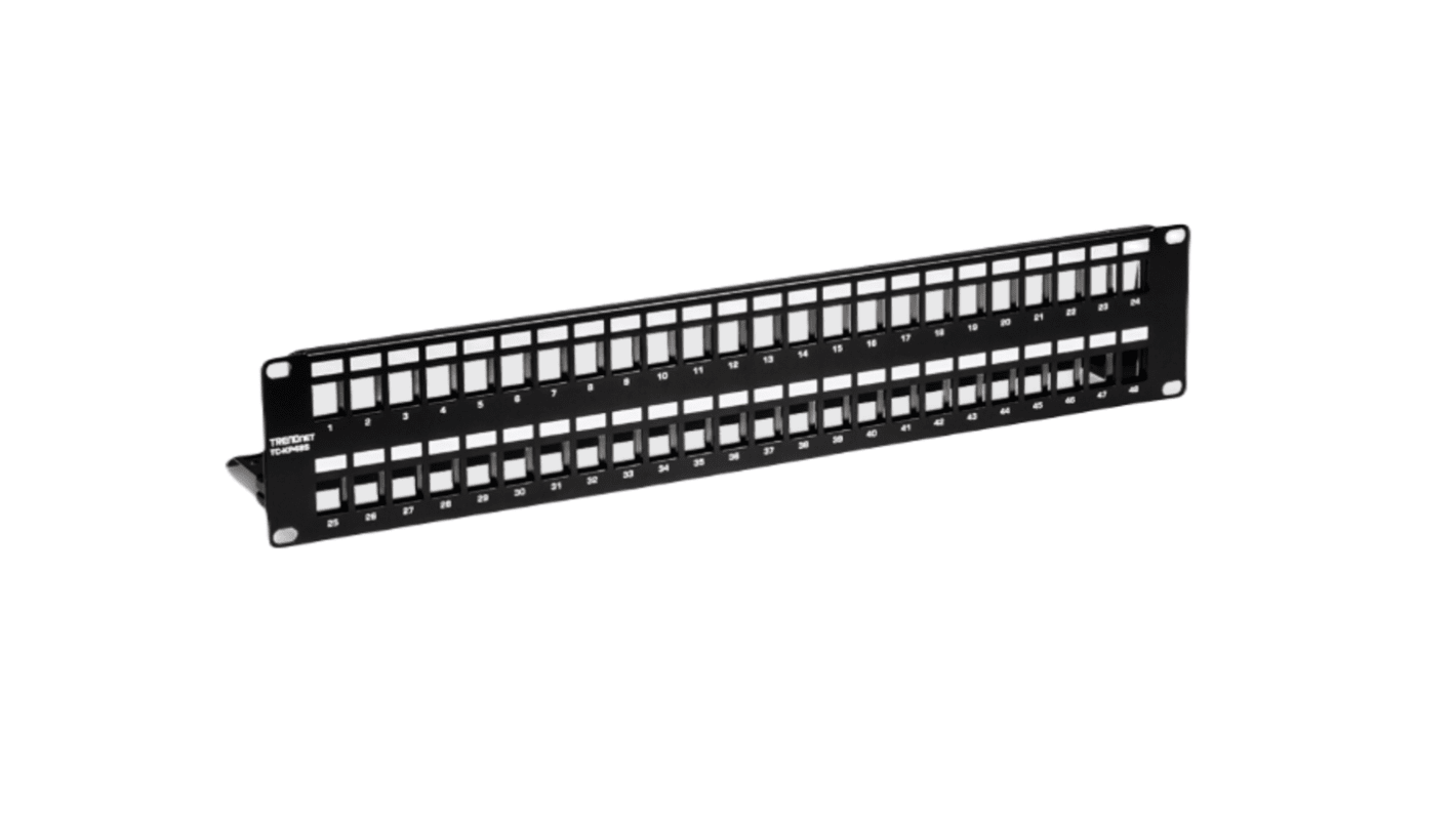 Trendnet TC Series Cat6a 48 Port Patch Panel Shielded 86mm Black